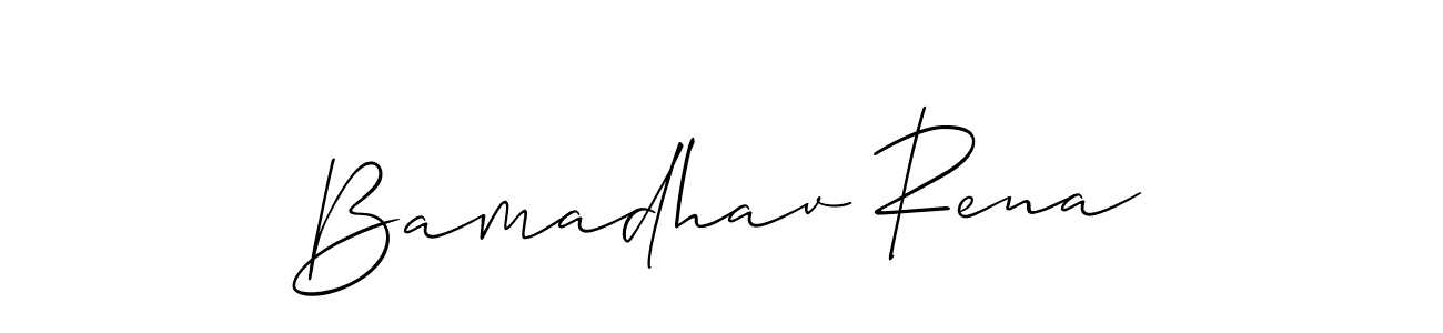 Make a beautiful signature design for name Bamadhav Rena. With this signature (Allison_Script) style, you can create a handwritten signature for free. Bamadhav Rena signature style 2 images and pictures png