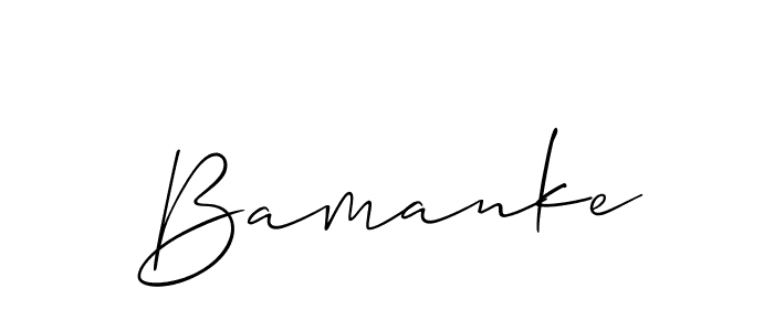 Create a beautiful signature design for name Bamanke. With this signature (Allison_Script) fonts, you can make a handwritten signature for free. Bamanke signature style 2 images and pictures png
