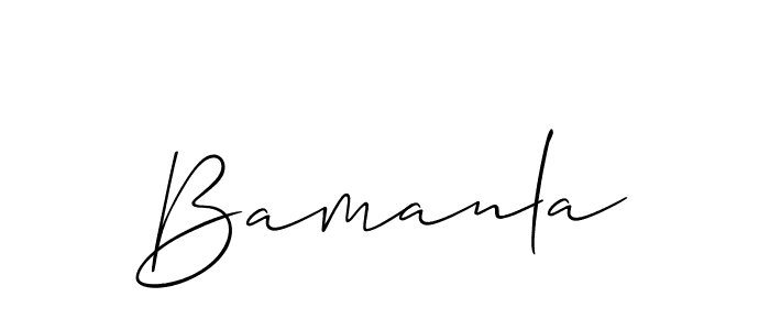 Design your own signature with our free online signature maker. With this signature software, you can create a handwritten (Allison_Script) signature for name Bamanla. Bamanla signature style 2 images and pictures png