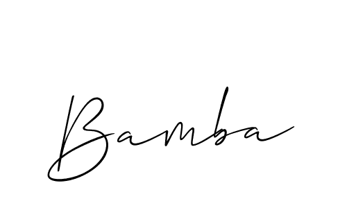 Bamba stylish signature style. Best Handwritten Sign (Allison_Script) for my name. Handwritten Signature Collection Ideas for my name Bamba. Bamba signature style 2 images and pictures png