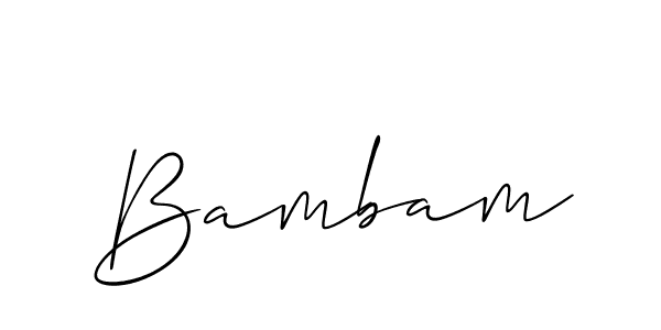 It looks lik you need a new signature style for name Bambam. Design unique handwritten (Allison_Script) signature with our free signature maker in just a few clicks. Bambam signature style 2 images and pictures png