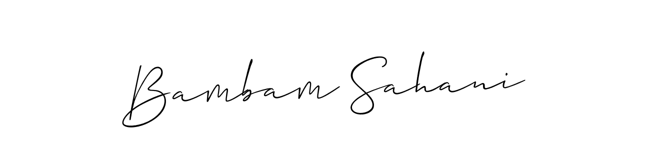 How to Draw Bambam Sahani signature style? Allison_Script is a latest design signature styles for name Bambam Sahani. Bambam Sahani signature style 2 images and pictures png