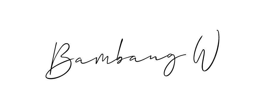 How to make Bambang W signature? Allison_Script is a professional autograph style. Create handwritten signature for Bambang W name. Bambang W signature style 2 images and pictures png