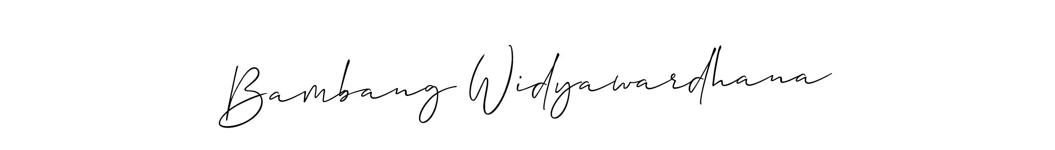 Make a beautiful signature design for name Bambang Widyawardhana. With this signature (Allison_Script) style, you can create a handwritten signature for free. Bambang Widyawardhana signature style 2 images and pictures png