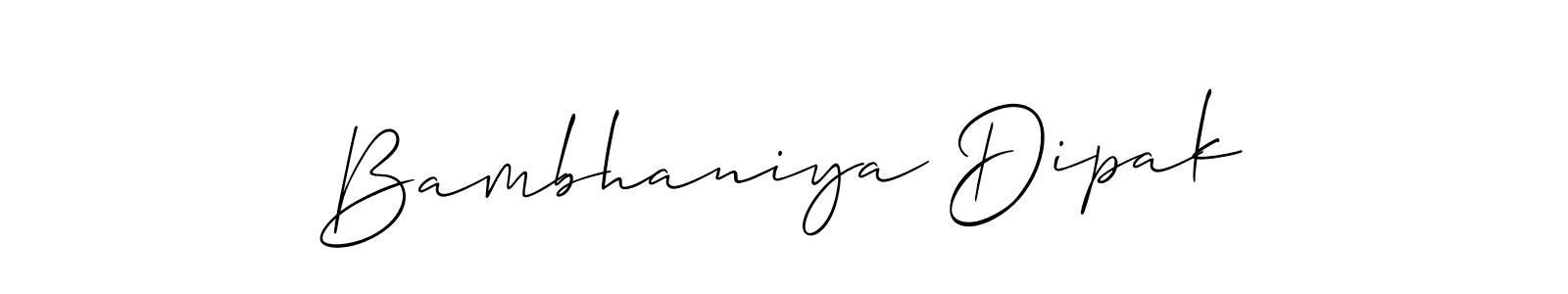 Make a beautiful signature design for name Bambhaniya Dipak. With this signature (Allison_Script) style, you can create a handwritten signature for free. Bambhaniya Dipak signature style 2 images and pictures png