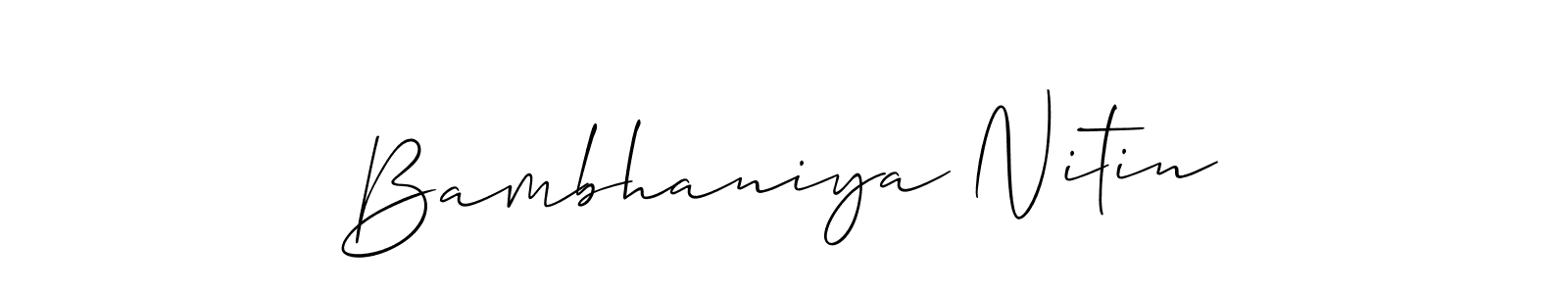 Create a beautiful signature design for name Bambhaniya Nitin. With this signature (Allison_Script) fonts, you can make a handwritten signature for free. Bambhaniya Nitin signature style 2 images and pictures png