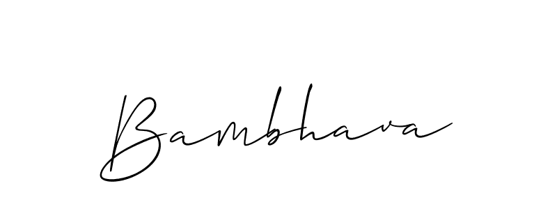 Allison_Script is a professional signature style that is perfect for those who want to add a touch of class to their signature. It is also a great choice for those who want to make their signature more unique. Get Bambhava name to fancy signature for free. Bambhava signature style 2 images and pictures png