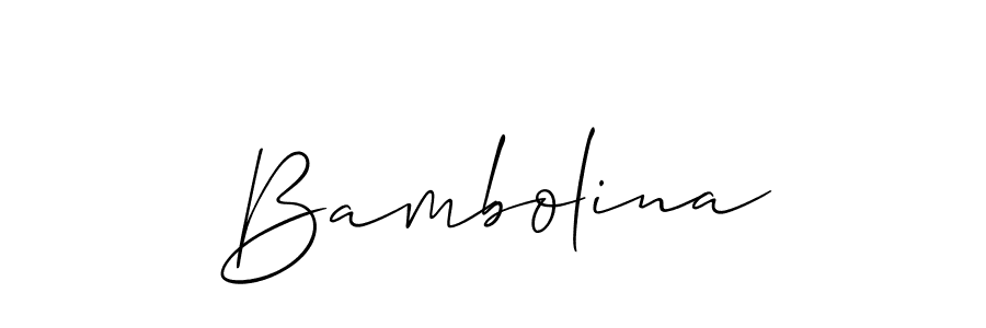 Allison_Script is a professional signature style that is perfect for those who want to add a touch of class to their signature. It is also a great choice for those who want to make their signature more unique. Get Bambolina name to fancy signature for free. Bambolina signature style 2 images and pictures png