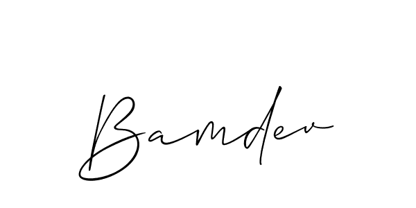 Allison_Script is a professional signature style that is perfect for those who want to add a touch of class to their signature. It is also a great choice for those who want to make their signature more unique. Get Bamdev name to fancy signature for free. Bamdev signature style 2 images and pictures png