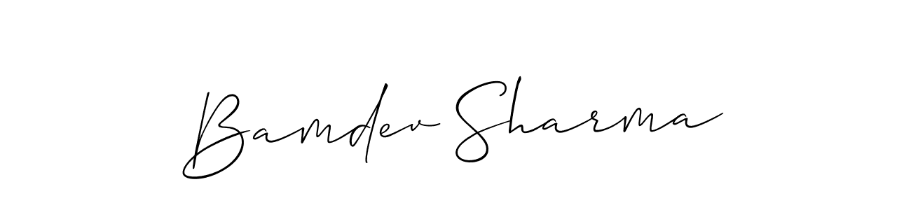 It looks lik you need a new signature style for name Bamdev Sharma. Design unique handwritten (Allison_Script) signature with our free signature maker in just a few clicks. Bamdev Sharma signature style 2 images and pictures png