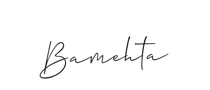 How to make Bamehta name signature. Use Allison_Script style for creating short signs online. This is the latest handwritten sign. Bamehta signature style 2 images and pictures png