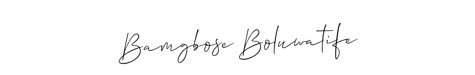 How to Draw Bamgbose Boluwatife signature style? Allison_Script is a latest design signature styles for name Bamgbose Boluwatife. Bamgbose Boluwatife signature style 2 images and pictures png