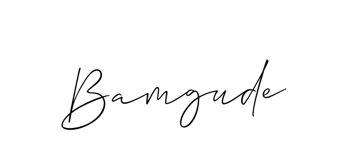 It looks lik you need a new signature style for name Bamgude. Design unique handwritten (Allison_Script) signature with our free signature maker in just a few clicks. Bamgude signature style 2 images and pictures png