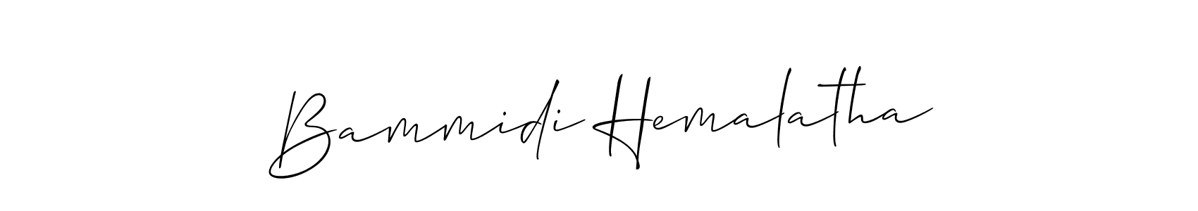 This is the best signature style for the Bammidi Hemalatha name. Also you like these signature font (Allison_Script). Mix name signature. Bammidi Hemalatha signature style 2 images and pictures png