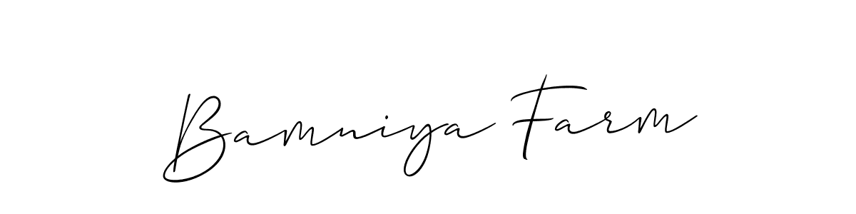 Make a beautiful signature design for name Bamniya Farm. With this signature (Allison_Script) style, you can create a handwritten signature for free. Bamniya Farm signature style 2 images and pictures png
