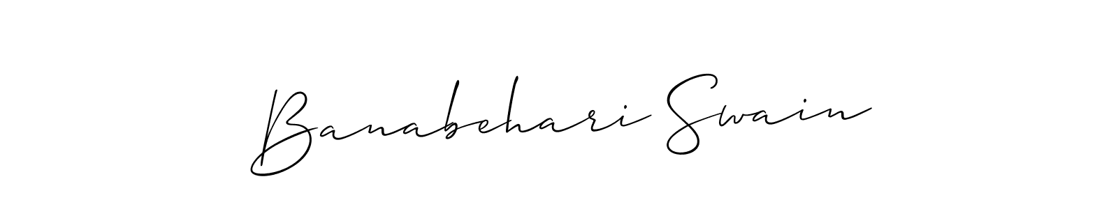 You should practise on your own different ways (Allison_Script) to write your name (Banabehari Swain) in signature. don't let someone else do it for you. Banabehari Swain signature style 2 images and pictures png