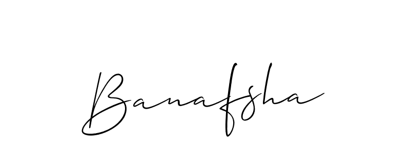 Design your own signature with our free online signature maker. With this signature software, you can create a handwritten (Allison_Script) signature for name Banafsha. Banafsha signature style 2 images and pictures png