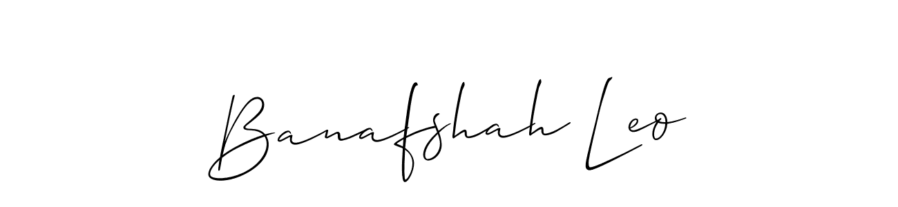 Design your own signature with our free online signature maker. With this signature software, you can create a handwritten (Allison_Script) signature for name Banafshah Leo. Banafshah Leo signature style 2 images and pictures png