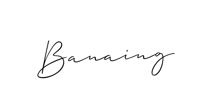 Make a beautiful signature design for name Banaing. With this signature (Allison_Script) style, you can create a handwritten signature for free. Banaing signature style 2 images and pictures png