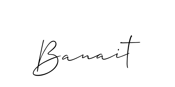 Make a beautiful signature design for name Banait. With this signature (Allison_Script) style, you can create a handwritten signature for free. Banait signature style 2 images and pictures png