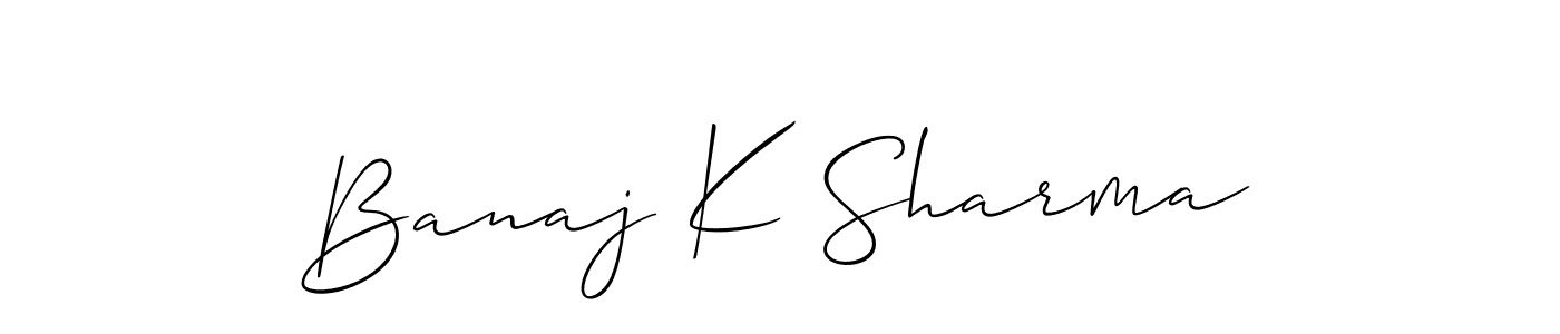 You can use this online signature creator to create a handwritten signature for the name Banaj K Sharma. This is the best online autograph maker. Banaj K Sharma signature style 2 images and pictures png