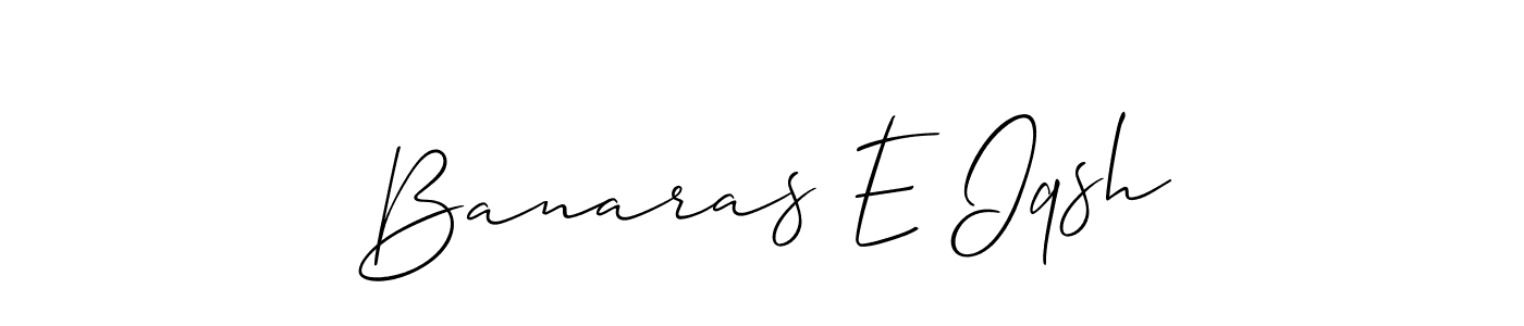Allison_Script is a professional signature style that is perfect for those who want to add a touch of class to their signature. It is also a great choice for those who want to make their signature more unique. Get Banaras E Iqsh name to fancy signature for free. Banaras E Iqsh signature style 2 images and pictures png