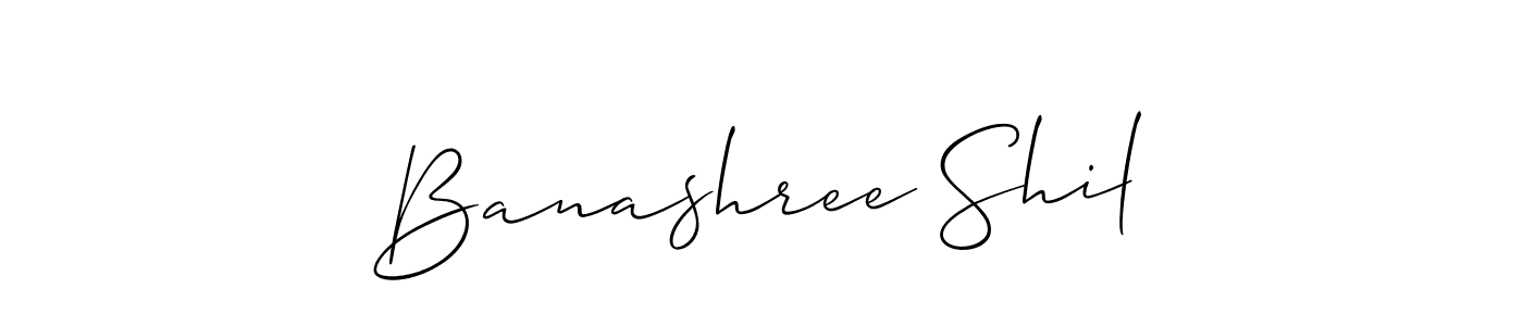 Use a signature maker to create a handwritten signature online. With this signature software, you can design (Allison_Script) your own signature for name Banashree Shil. Banashree Shil signature style 2 images and pictures png