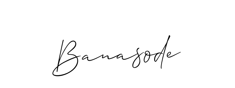 Make a beautiful signature design for name Banasode. With this signature (Allison_Script) style, you can create a handwritten signature for free. Banasode signature style 2 images and pictures png