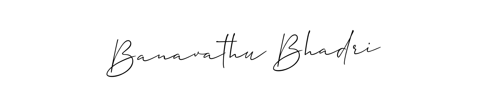 Create a beautiful signature design for name Banavathu Bhadri. With this signature (Allison_Script) fonts, you can make a handwritten signature for free. Banavathu Bhadri signature style 2 images and pictures png