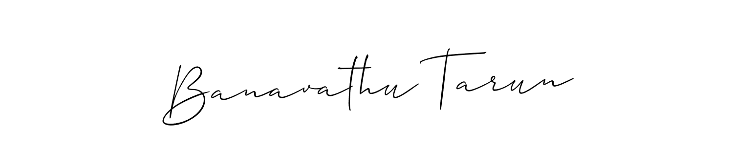 Use a signature maker to create a handwritten signature online. With this signature software, you can design (Allison_Script) your own signature for name Banavathu Tarun. Banavathu Tarun signature style 2 images and pictures png