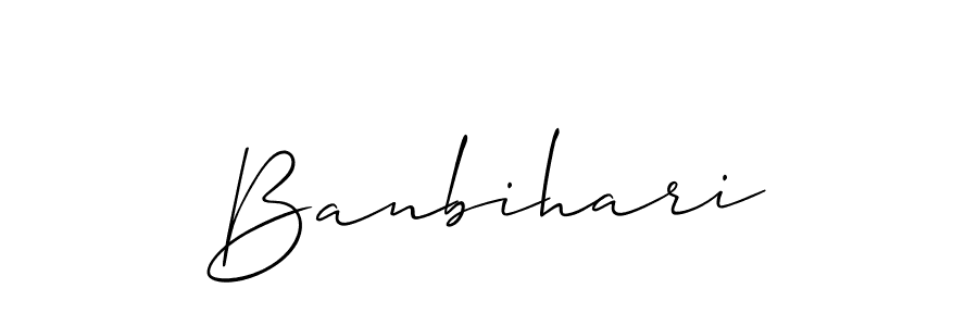 The best way (Allison_Script) to make a short signature is to pick only two or three words in your name. The name Banbihari include a total of six letters. For converting this name. Banbihari signature style 2 images and pictures png