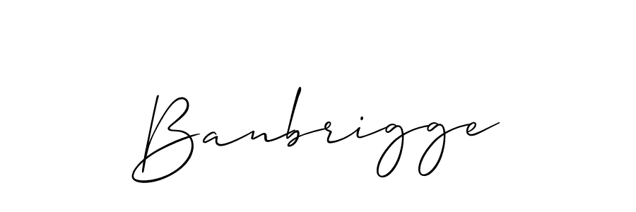 The best way (Allison_Script) to make a short signature is to pick only two or three words in your name. The name Banbrigge include a total of six letters. For converting this name. Banbrigge signature style 2 images and pictures png