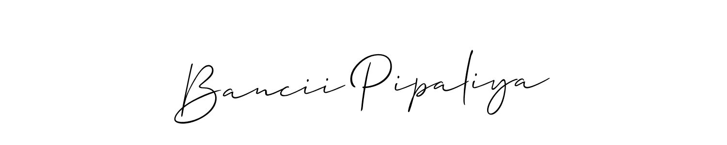 Bancii Pipaliya stylish signature style. Best Handwritten Sign (Allison_Script) for my name. Handwritten Signature Collection Ideas for my name Bancii Pipaliya. Bancii Pipaliya signature style 2 images and pictures png