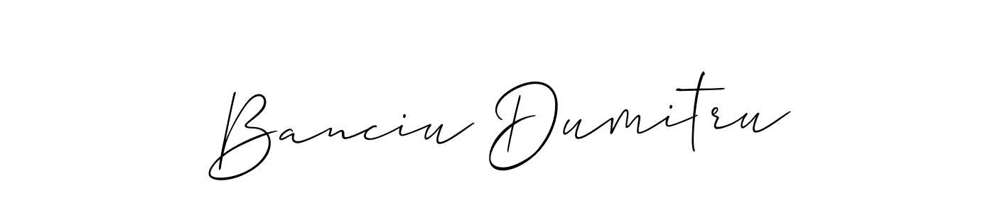 Use a signature maker to create a handwritten signature online. With this signature software, you can design (Allison_Script) your own signature for name Banciu Dumitru. Banciu Dumitru signature style 2 images and pictures png