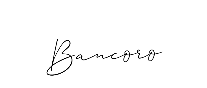 You should practise on your own different ways (Allison_Script) to write your name (Bancoro) in signature. don't let someone else do it for you. Bancoro signature style 2 images and pictures png