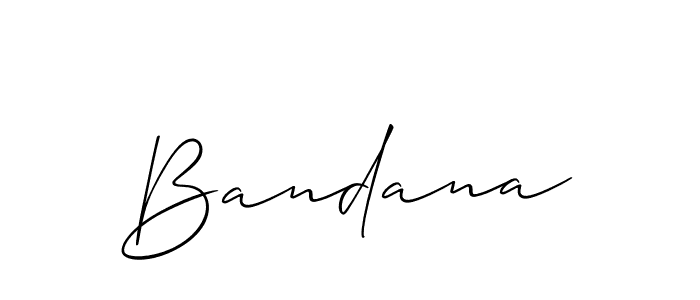 Make a beautiful signature design for name Bandana. With this signature (Allison_Script) style, you can create a handwritten signature for free. Bandana signature style 2 images and pictures png