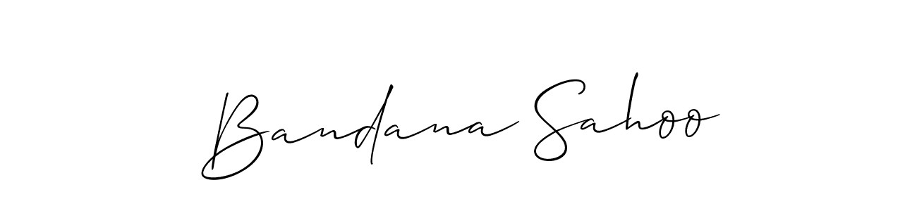 How to make Bandana Sahoo name signature. Use Allison_Script style for creating short signs online. This is the latest handwritten sign. Bandana Sahoo signature style 2 images and pictures png