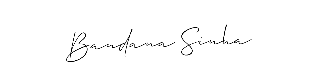 You should practise on your own different ways (Allison_Script) to write your name (Bandana Sinha) in signature. don't let someone else do it for you. Bandana Sinha signature style 2 images and pictures png