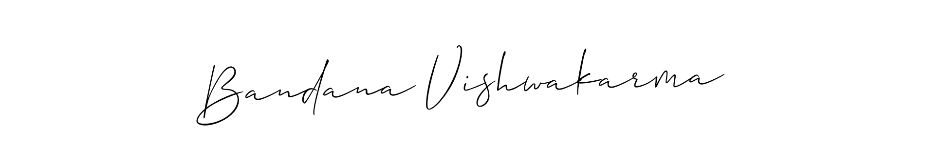 Similarly Allison_Script is the best handwritten signature design. Signature creator online .You can use it as an online autograph creator for name Bandana Vishwakarma. Bandana Vishwakarma signature style 2 images and pictures png