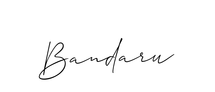 Make a beautiful signature design for name Bandaru. With this signature (Allison_Script) style, you can create a handwritten signature for free. Bandaru signature style 2 images and pictures png