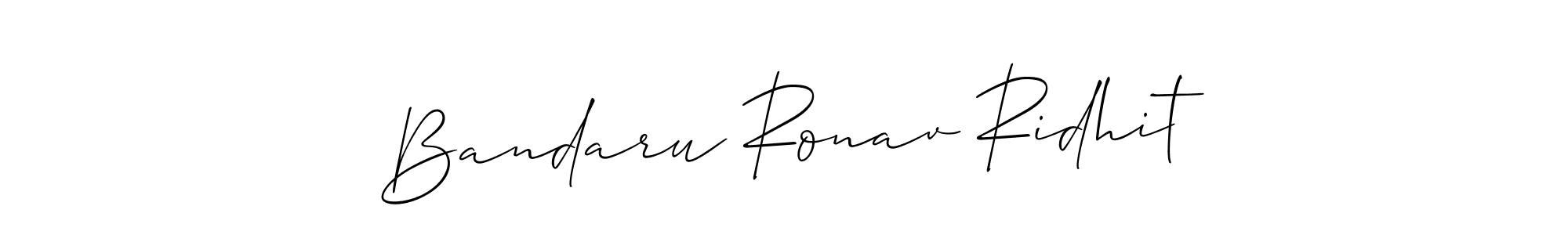 How to make Bandaru Ronav Ridhit signature? Allison_Script is a professional autograph style. Create handwritten signature for Bandaru Ronav Ridhit name. Bandaru Ronav Ridhit signature style 2 images and pictures png