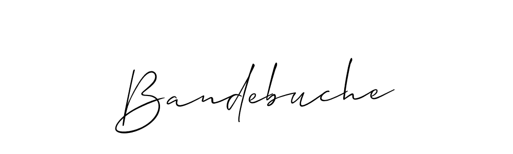 You should practise on your own different ways (Allison_Script) to write your name (Bandebuche) in signature. don't let someone else do it for you. Bandebuche signature style 2 images and pictures png