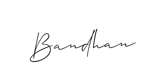 Create a beautiful signature design for name Bandhan. With this signature (Allison_Script) fonts, you can make a handwritten signature for free. Bandhan signature style 2 images and pictures png