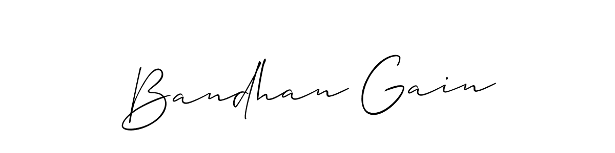 Design your own signature with our free online signature maker. With this signature software, you can create a handwritten (Allison_Script) signature for name Bandhan Gain. Bandhan Gain signature style 2 images and pictures png