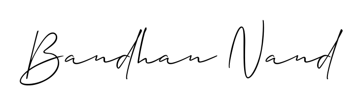 Transform the name Bandhan Nand into a signature masterpiece using Allison_Script font. Ideal for photographers, artists, and creators looking for watermarks. Bandhan Nand signature style 2 images and pictures png