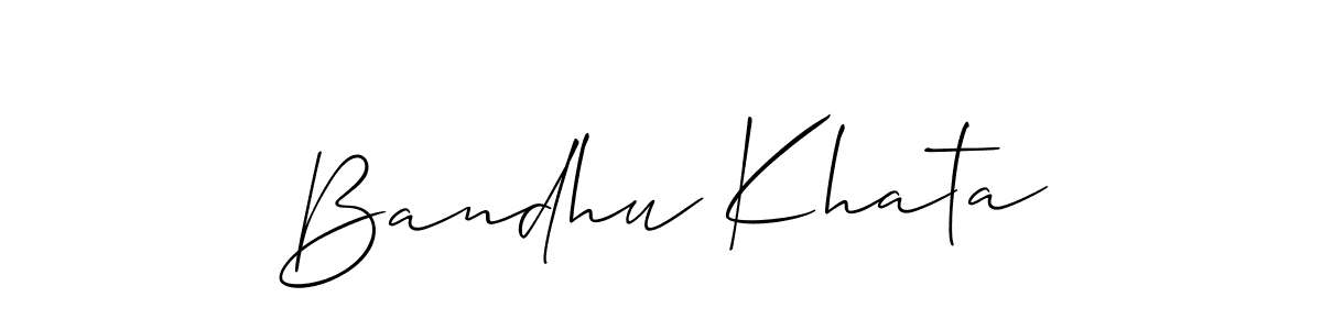 Make a beautiful signature design for name Bandhu Khata. With this signature (Allison_Script) style, you can create a handwritten signature for free. Bandhu Khata signature style 2 images and pictures png