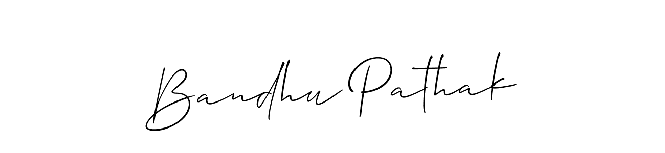 You should practise on your own different ways (Allison_Script) to write your name (Bandhu Pathak) in signature. don't let someone else do it for you. Bandhu Pathak signature style 2 images and pictures png
