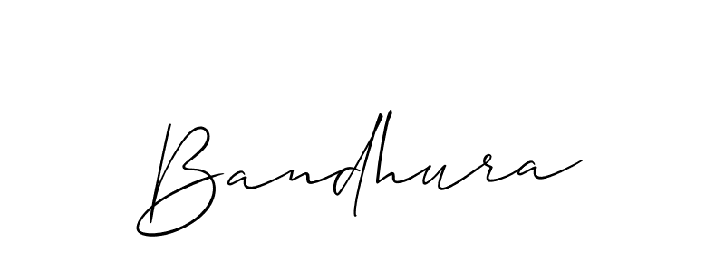 The best way (Allison_Script) to make a short signature is to pick only two or three words in your name. The name Bandhura include a total of six letters. For converting this name. Bandhura signature style 2 images and pictures png