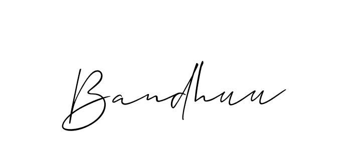 How to make Bandhuu name signature. Use Allison_Script style for creating short signs online. This is the latest handwritten sign. Bandhuu signature style 2 images and pictures png