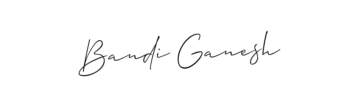 Make a beautiful signature design for name Bandi Ganesh. With this signature (Allison_Script) style, you can create a handwritten signature for free. Bandi Ganesh signature style 2 images and pictures png